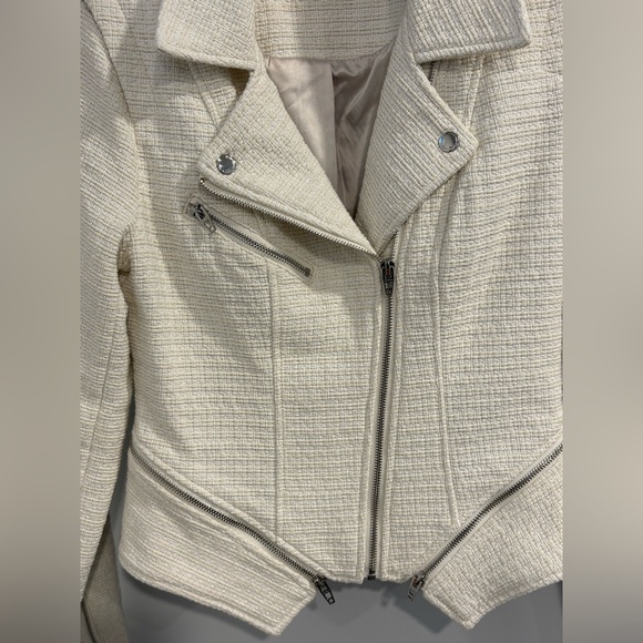 Blank NYC Cream Off White Tweed Textured Moto Jacket - Picture 12 of 15